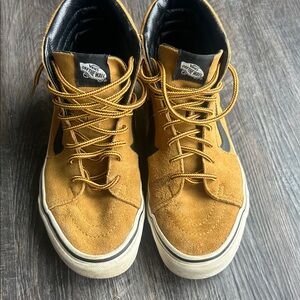 Vans Men’s Suede High-Top Sneakers in Mustard Yellow